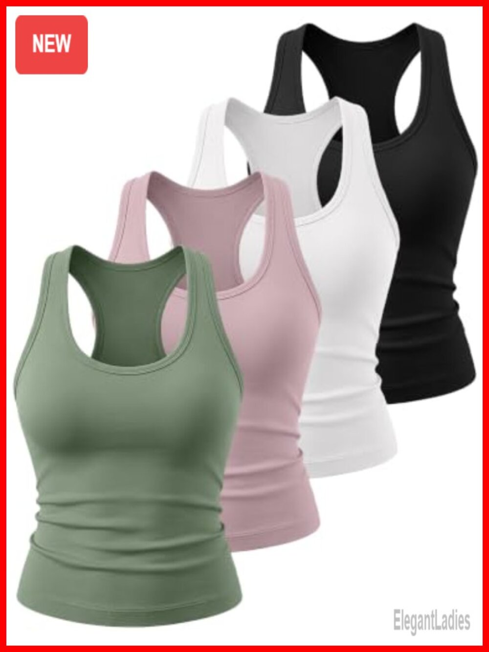 Womens Racerback Workout Tank Top 4 Pack No Built-in Bra Sleeveless